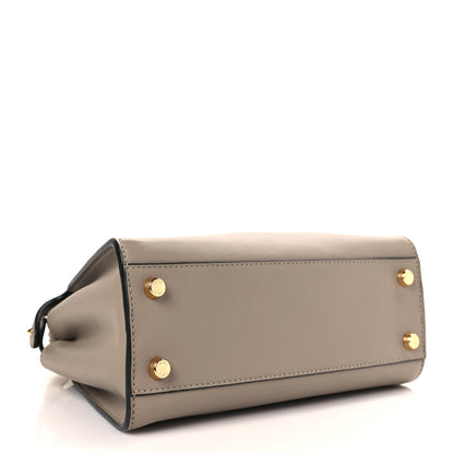 Fendi Vitello Tahiti Burro Medium Peekaboo Iconic Essentially Satchel Tortora Black 4 of 9