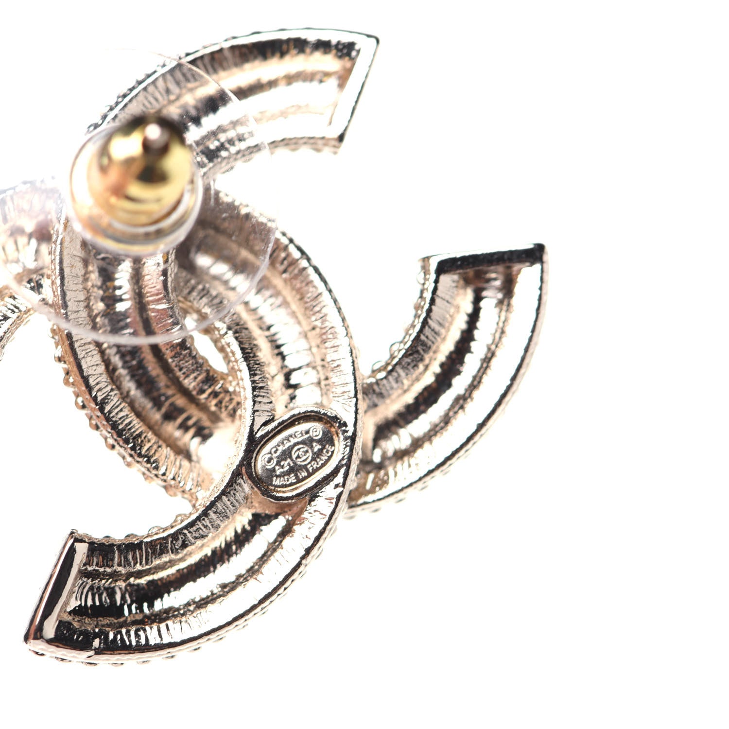 Chanel Enamel CC Earrings Black Gold 3 of 6