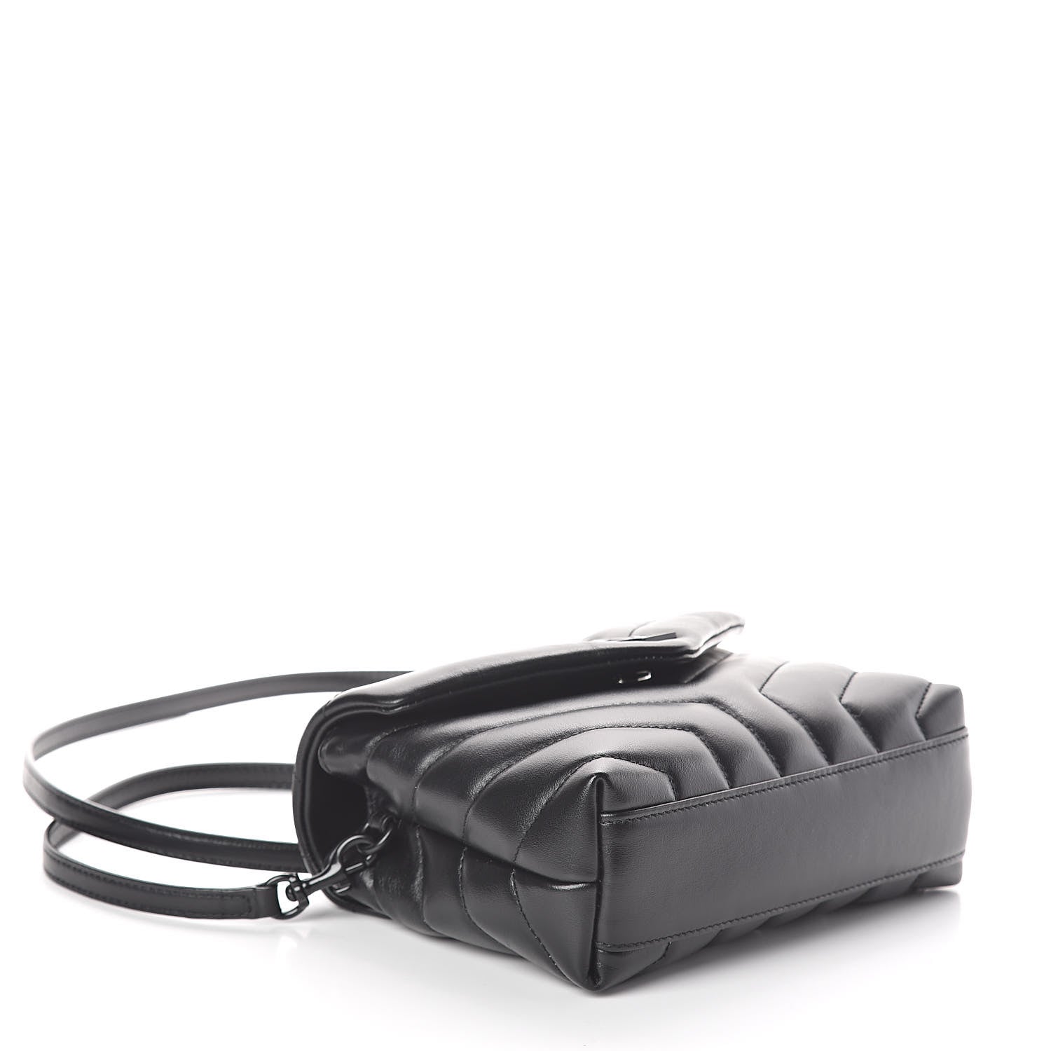 Saint Laurent Calfskin Y Quilted Monogram Toy Loulou Crossbody Bag Black 4 of 10