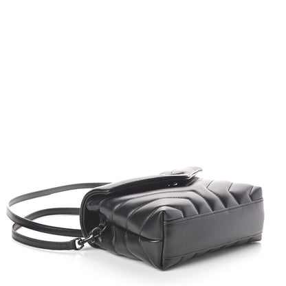 Saint Laurent Calfskin Y Quilted Monogram Toy Loulou Crossbody Bag Black 4 of 10