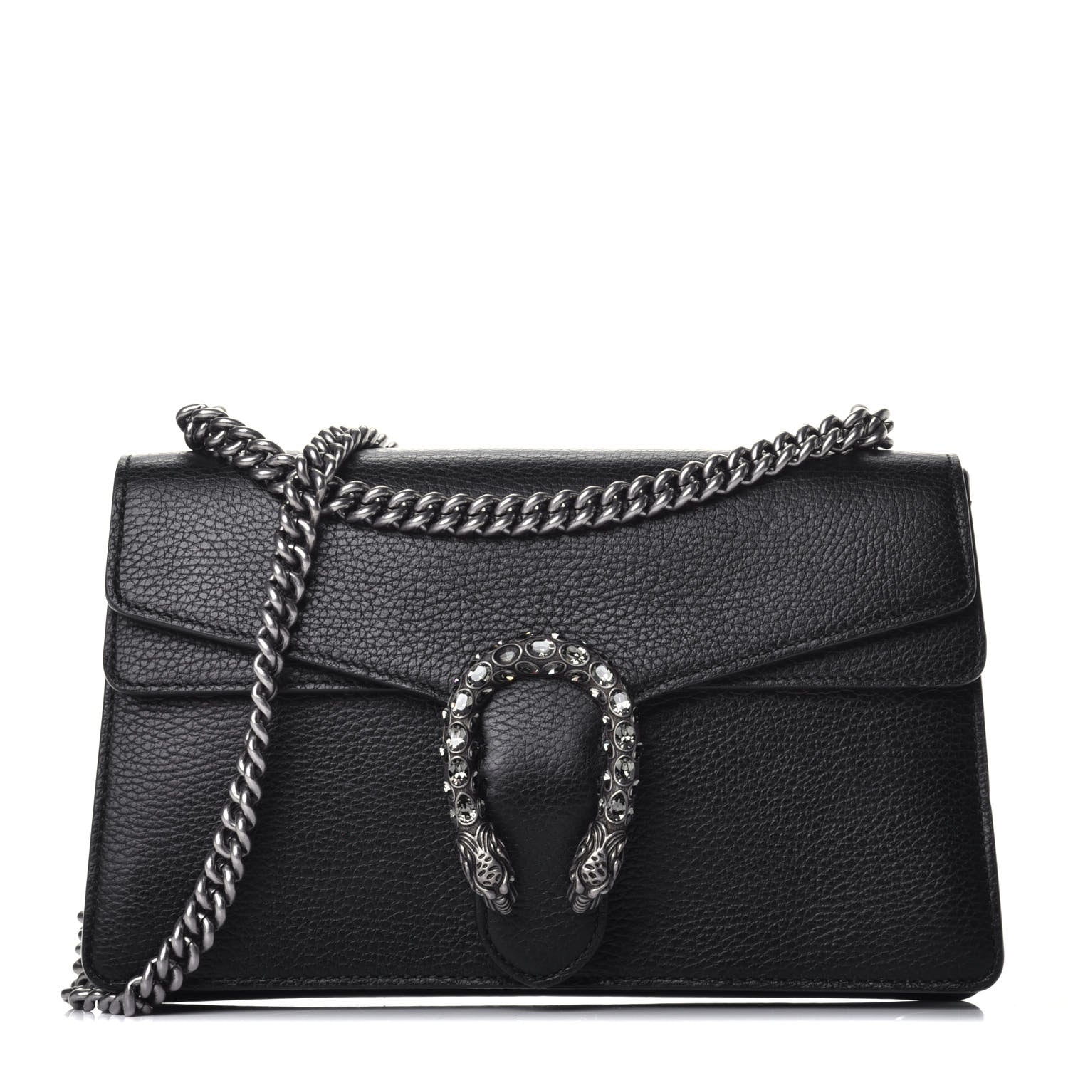 Gucci Pebbled Calfskin Small Dionysus Shoulder Bag Black 1 of 8