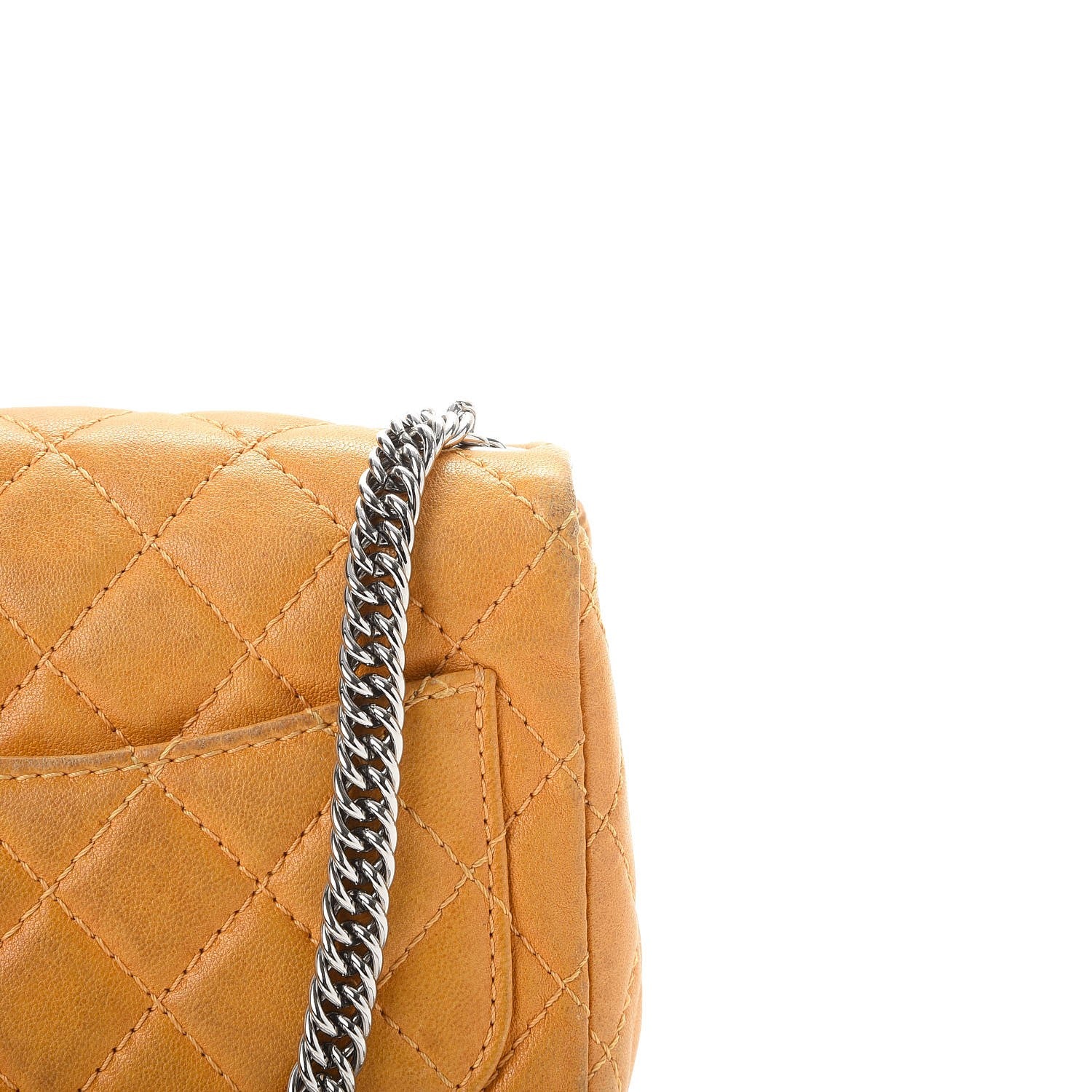 Chanel Glazed Lambskin Quilted Mini Bijoux Chain Square Flap Mango 14 of 18