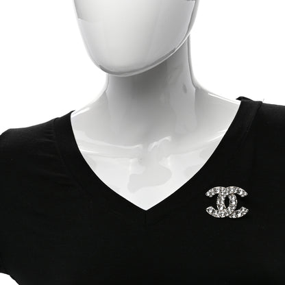 Chanel Crystal Large CC Brooch Silver 2 of 4