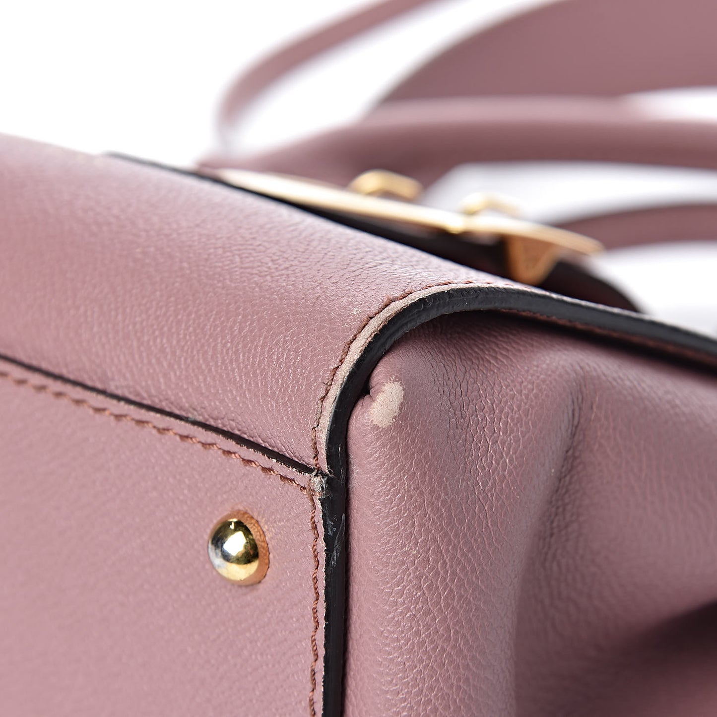 Soft Grain Calfskin Small Buckle Tote Dusty Pink