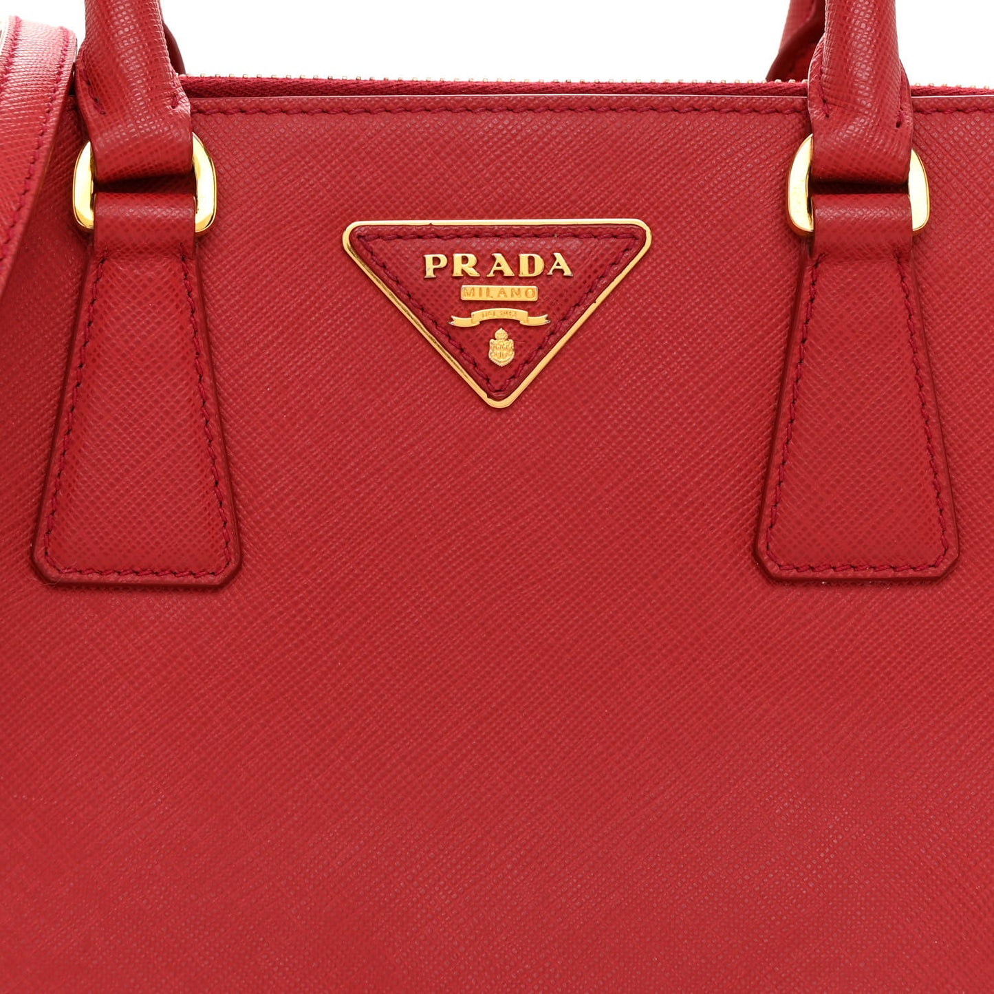Saffiano Mini Galleria Double Zip Tote Fuoco