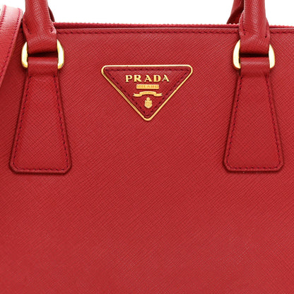 Prada Saffiano Mini Galleria Double Zip Tote Fuoco 8 of 10