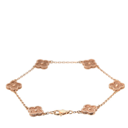Van Cleef & Arpels 18K Rose Gold 6 Motifs Sweet Alhambra Bracelet 3 of 8