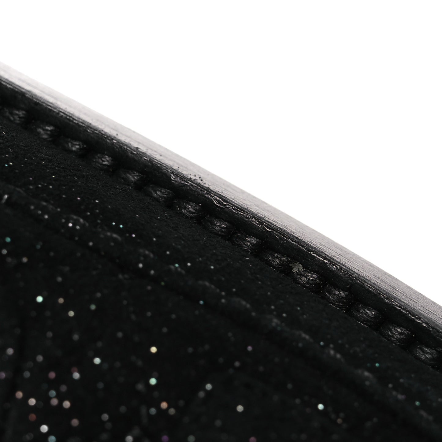 Suede Kidskin Glitter Crystal Velcro Dad Sandals  37 Black