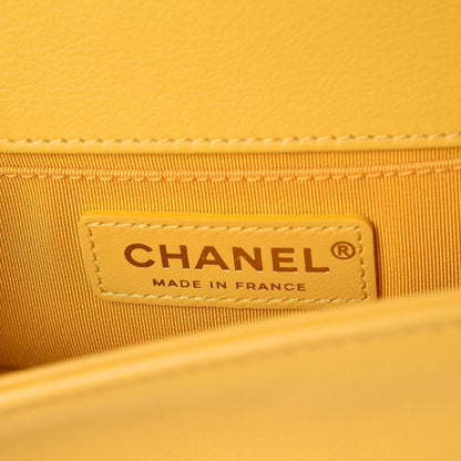 Chanel Calfskin Quilted Small Boy Flap Yellow 6 of 7