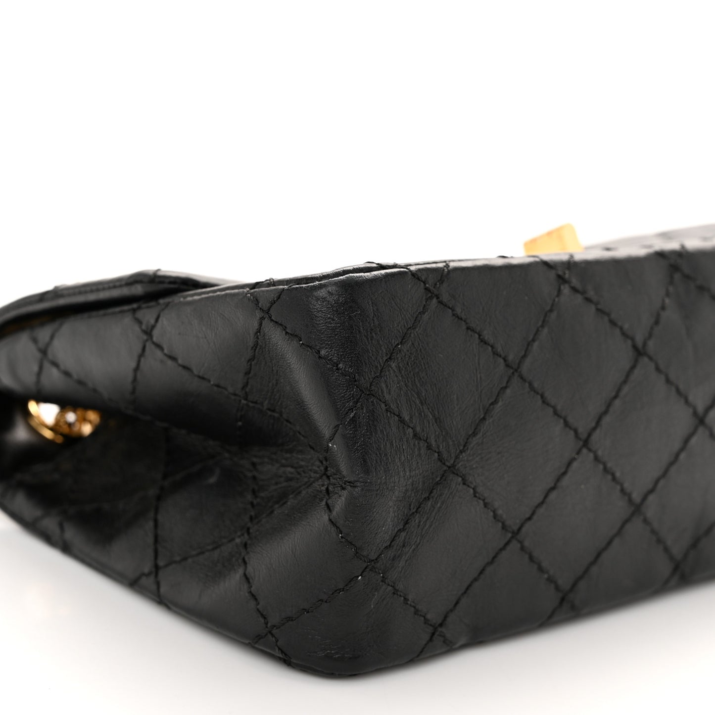 Aged Calfskin Quilted 2.55 Reissue Mini Flap Black