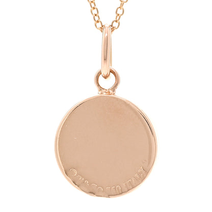 Tiffany 18K Rose Gold Diamond 1837 Circle Charm Pendant Necklace 5 of 6