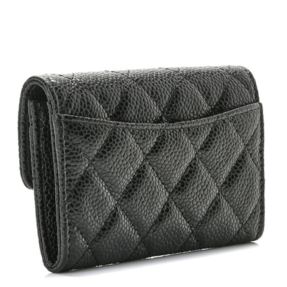 Chanel Caviar Quilted Flap Card Holder Wallet Black 3 of 8