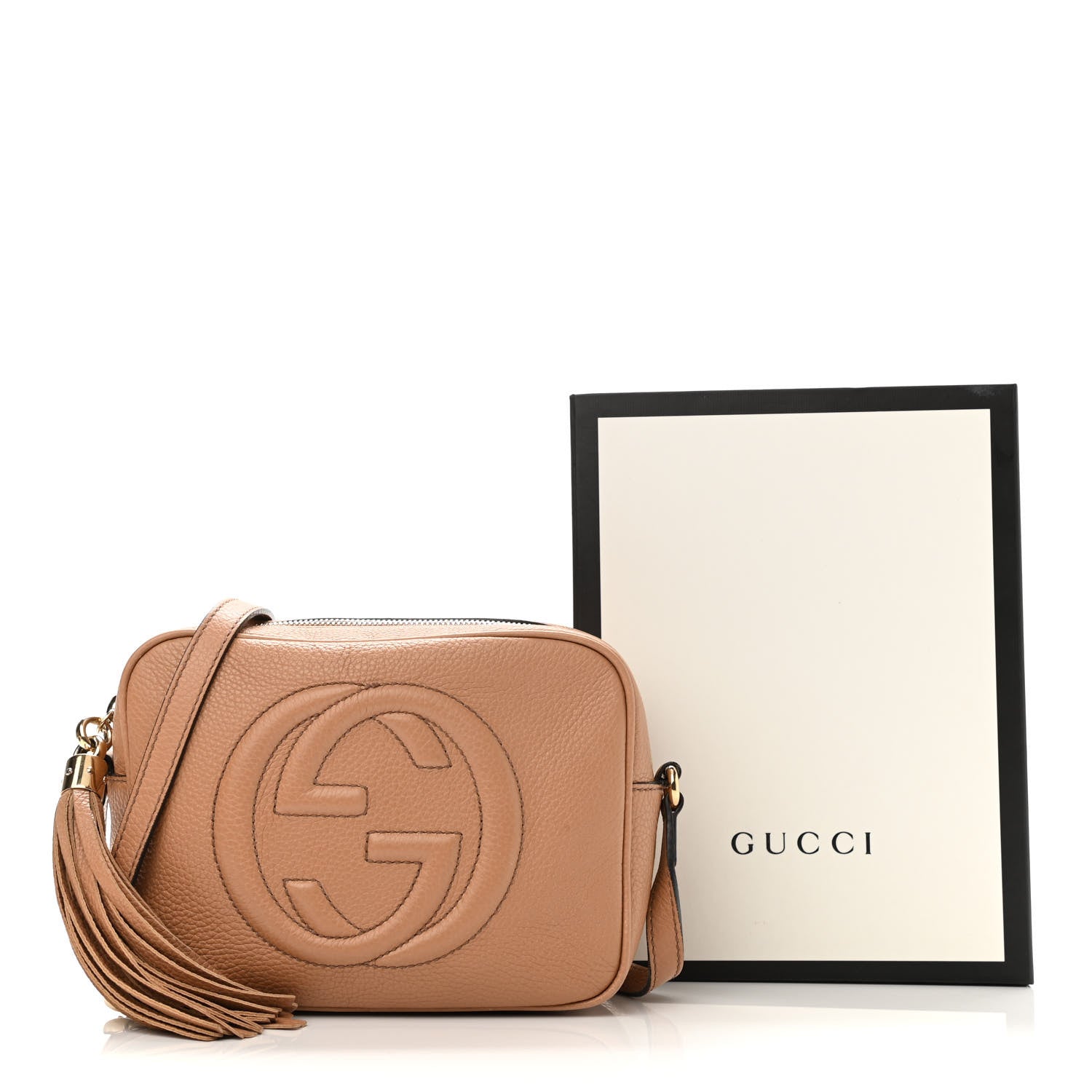 Gucci Pebbled Calfskin Small Soho Disco Bag Camelia 15 of 15