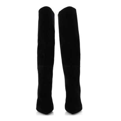 Saint Laurent Velvet Niki 105 Thigh High Boots 37.5 Black 3 of 8