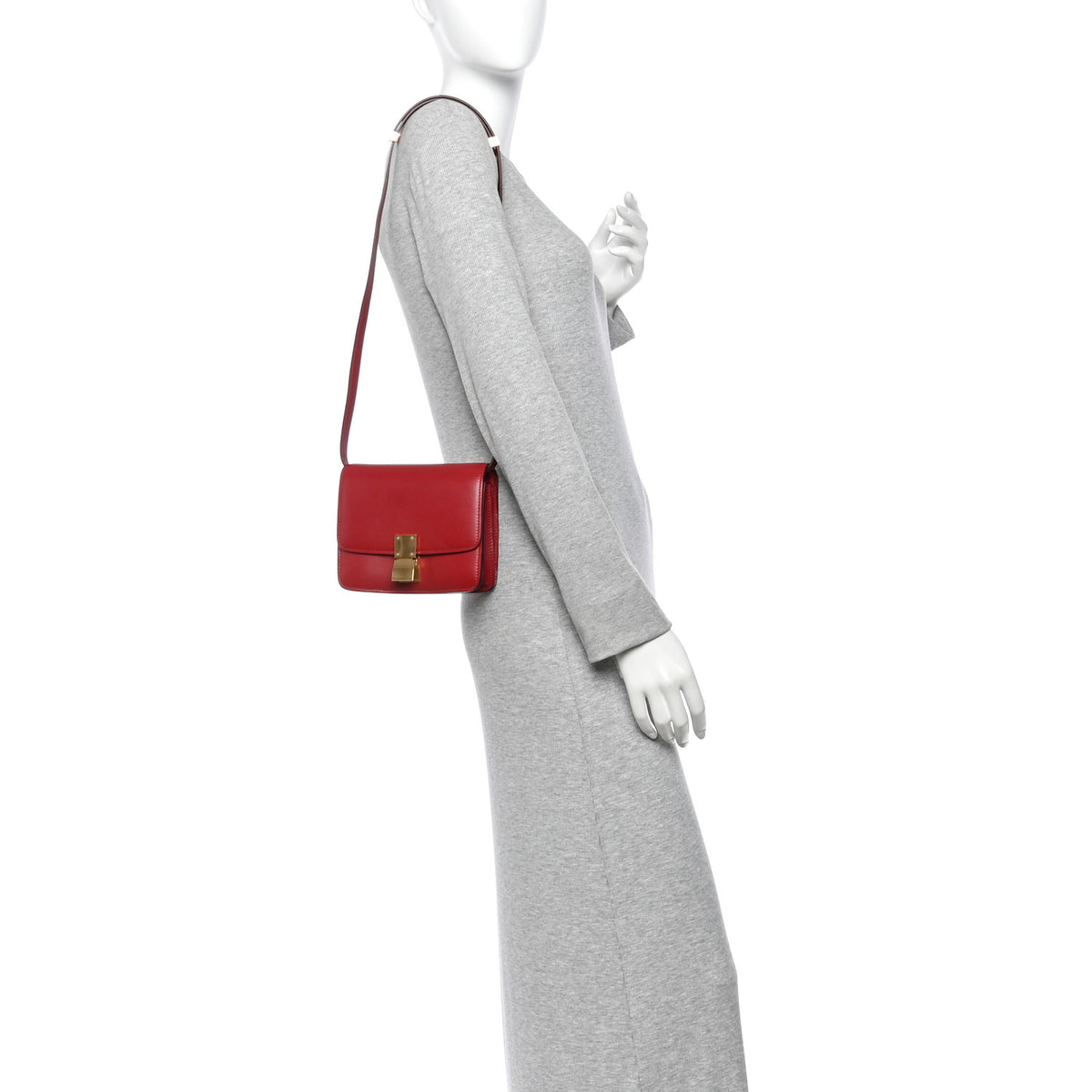 Celine Smooth Calfskin Small Classic Box Flap Bag Red 2 of 11