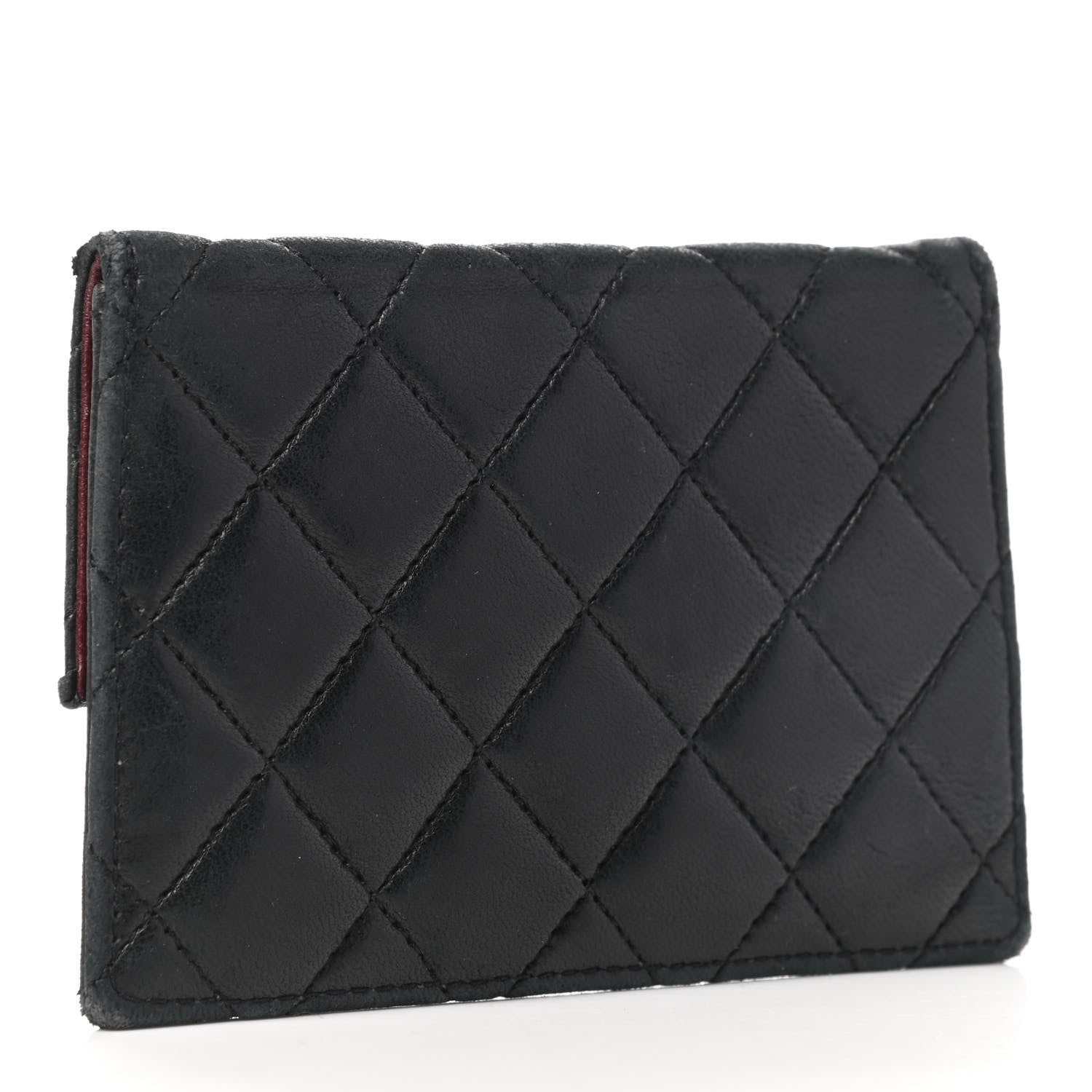 Chanel Lambskin Quilted Flap Compact Wallet Black 3 of 6