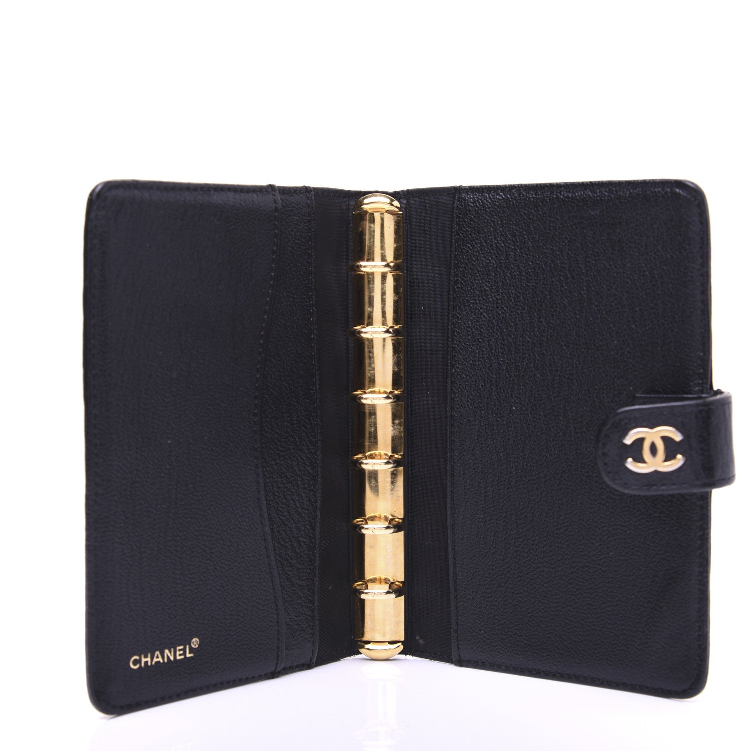 Chanel Goatskin Small Ring Agenda Planner Black 8 of 10