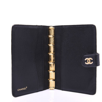 Chanel Goatskin Small Ring Agenda Planner Black 8 of 10