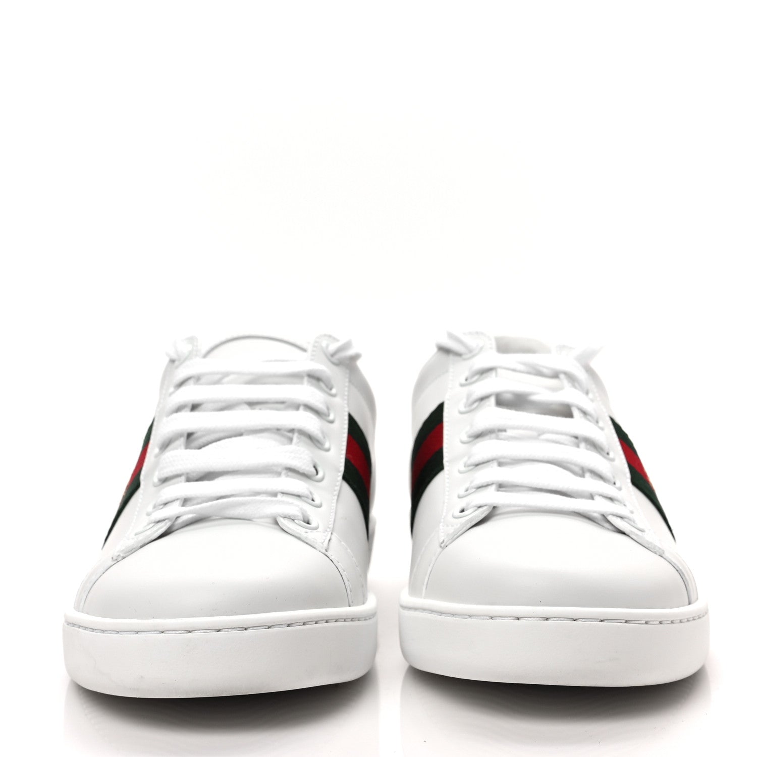 Gucci Calfskin Ayers Bee Embroidered Womens Ace Sneakers 38.5 White Green 2 of 8