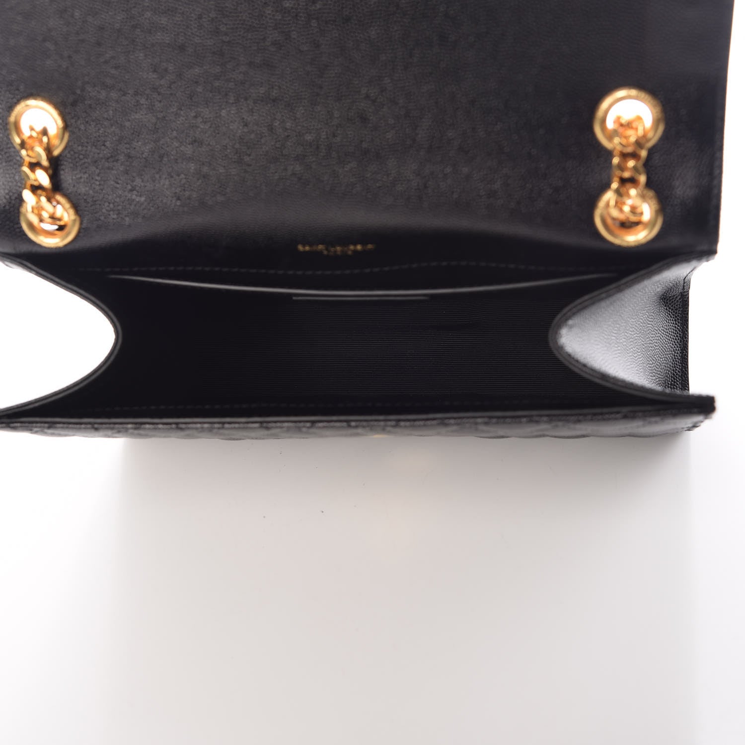 Saint Laurent Grain De Poudre Textured Mixed Matelasse Triquilt Medium Monogram Satchel Black 7 of 10