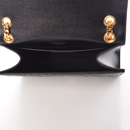 Saint Laurent Grain De Poudre Textured Mixed Matelasse Triquilt Medium Monogram Satchel Black 7 of 10