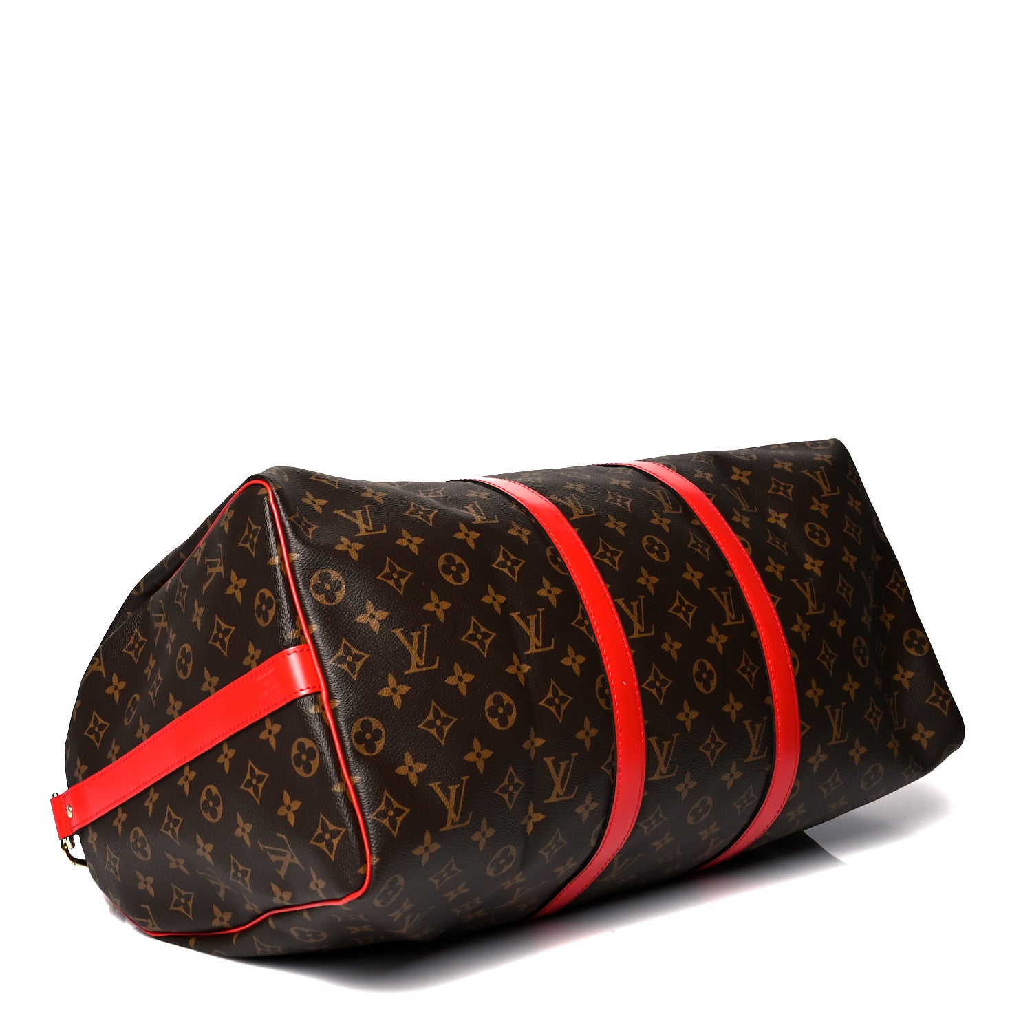 Louis Vuitton Calfskin Monogram Keepall Bandouliere 50 Coquelicot 4 of 12
