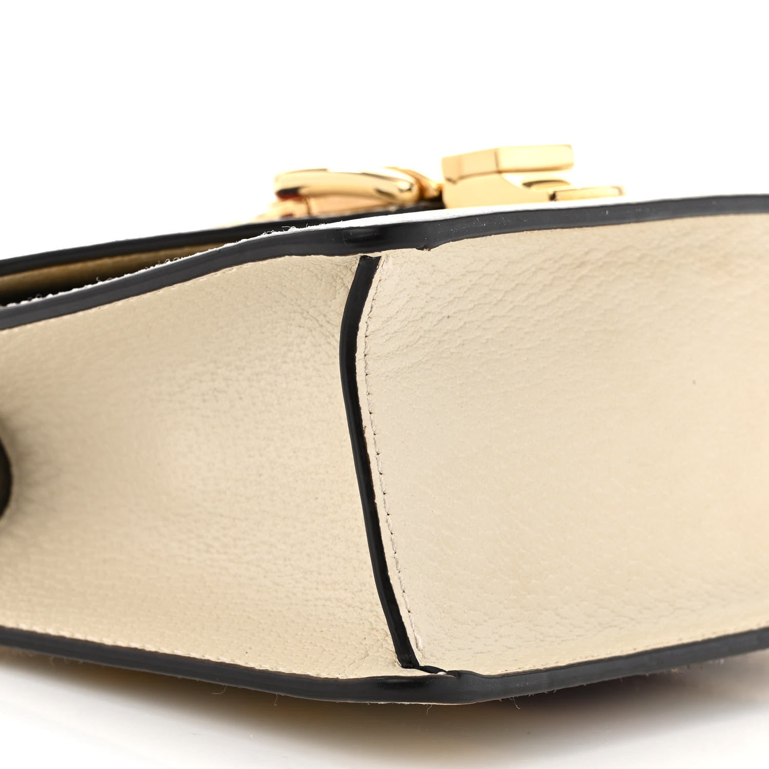 Gucci Textured Calfskin Bee Star Print Mini Sylvie Top Handle Bag Mystic White 9 of 17