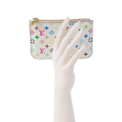 Louis Vuitton Monogram Multicolor Key Pouch White Litchi 2 of 7