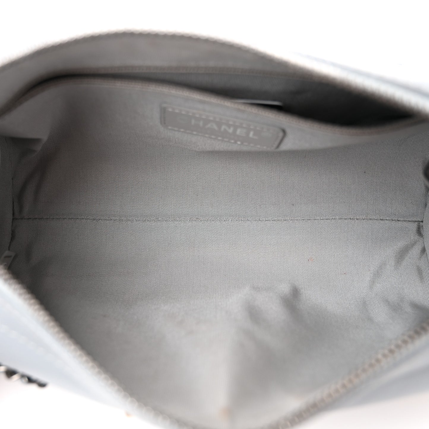 Calfskin Chain 20s Signature Bowling Bag Light Gray