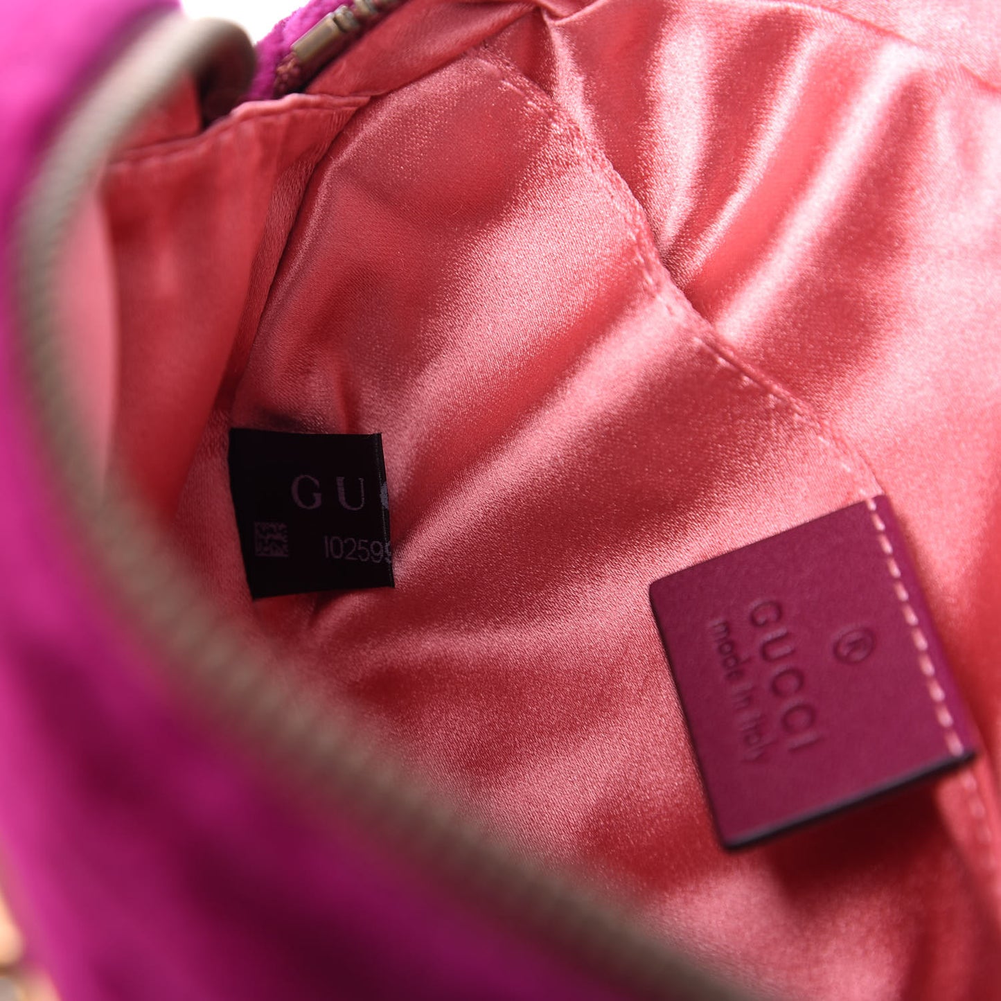 Velvet Matelasse GG Marmont Belt Bag 85 34 Fuchsia Violet Cyclamen
