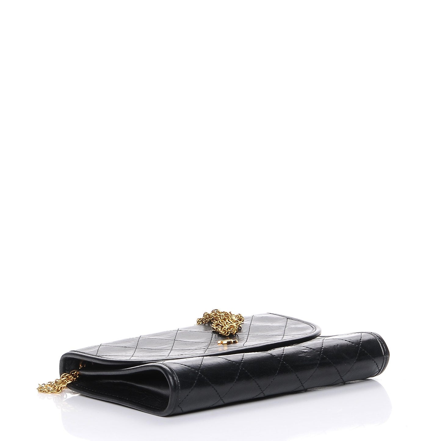 Lambskin Quilted Small Single Flap Black