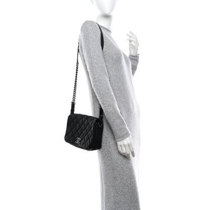Chanel Calfskin Quilted Double Stitch Flap Black 2 of 10