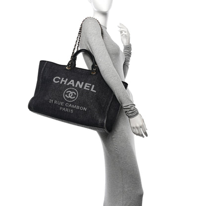 Chanel Woven Straw Raffia Large Deauville Tote Black 2 of 14