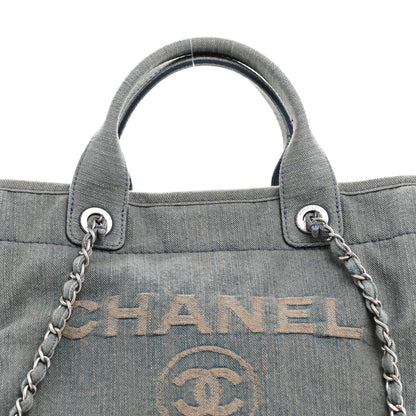 Chanel Denim Small Deauville Tote Light Blue 9 of 11