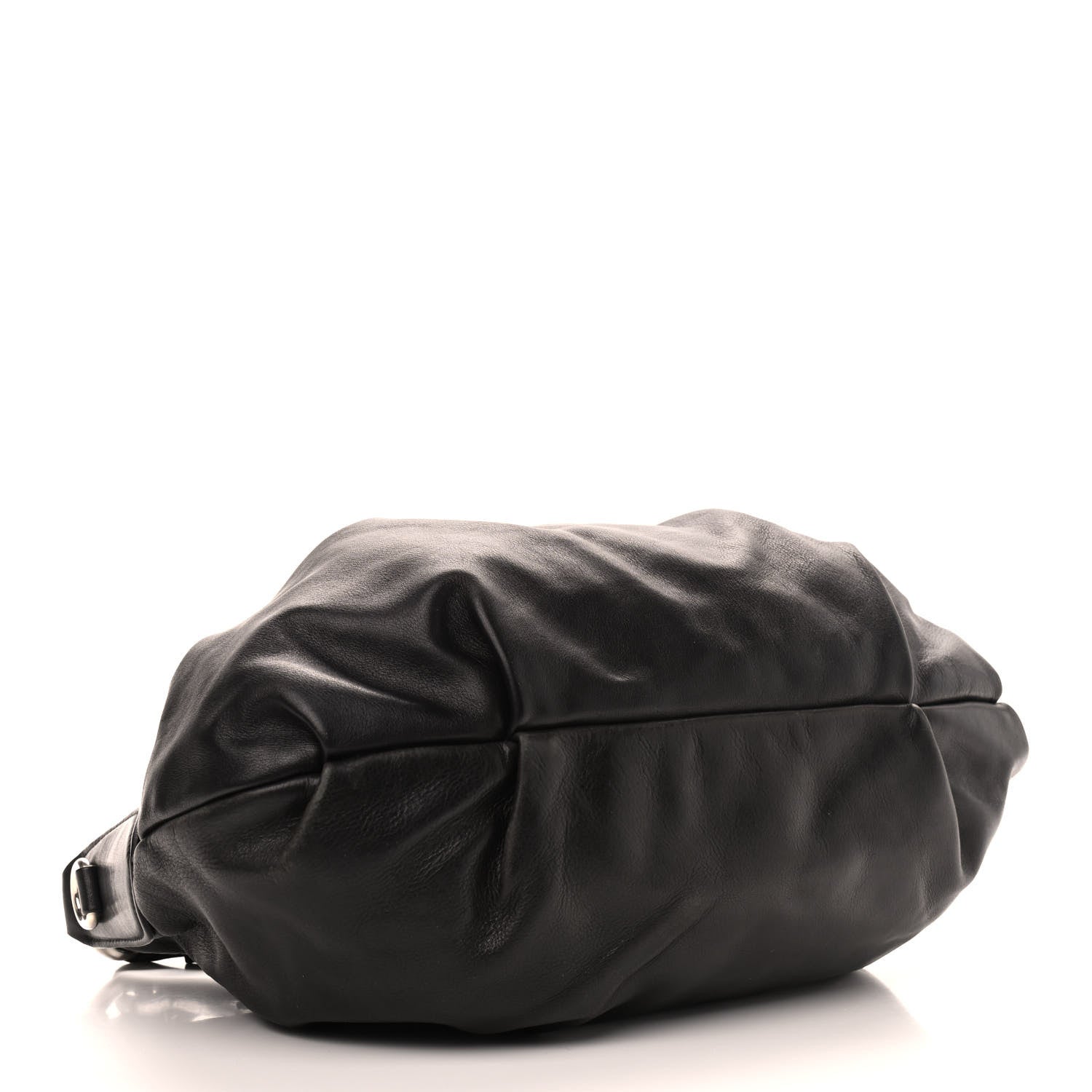 Prada Soft Calfskin Pleated Hobo Black 4 of 12