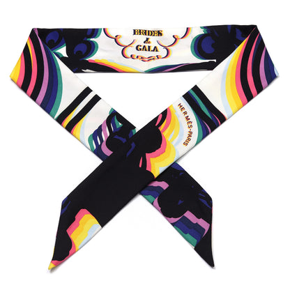 Hermes Silk Brides De Gala Shadow Twilly Black Jaune Multicolor 1 of 4