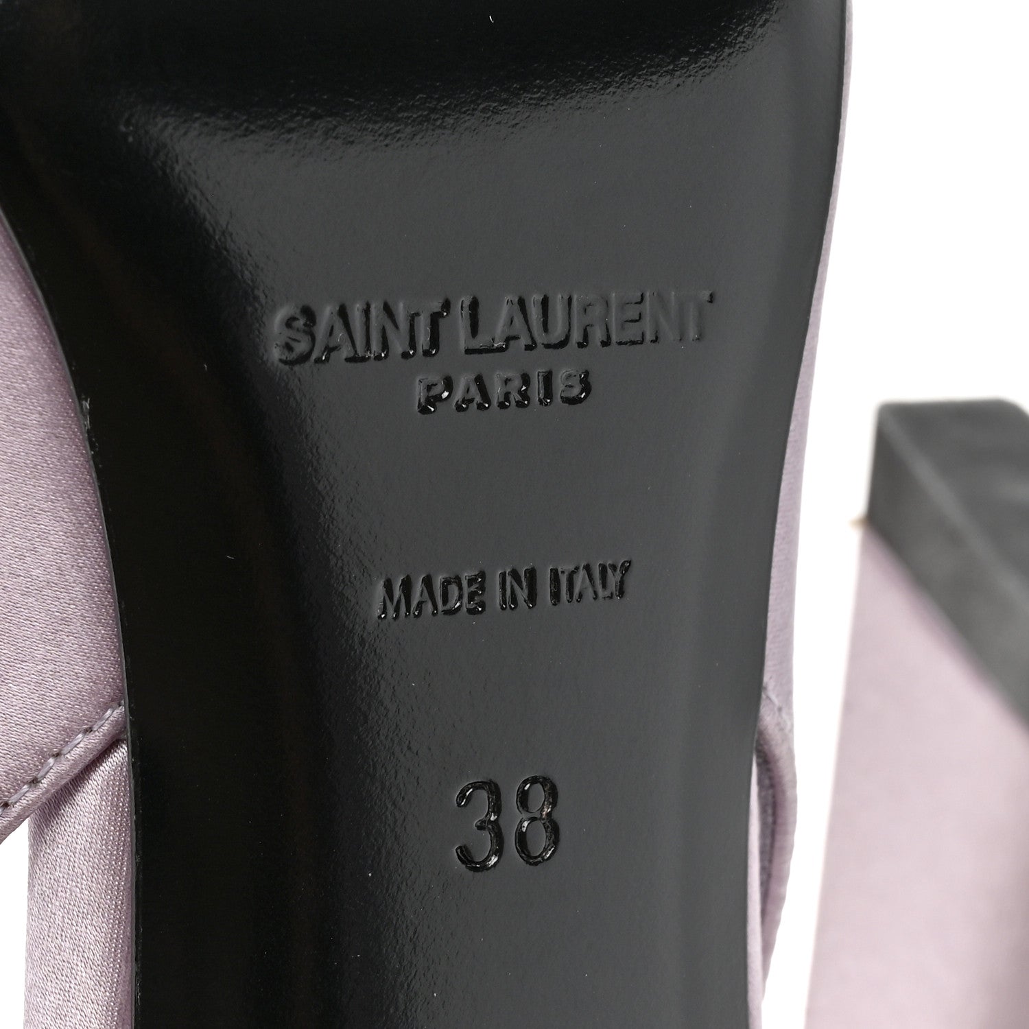 Saint Laurent Crepe Satin Blanco Feathered Sandals 38 Poly Grey 6 of 11