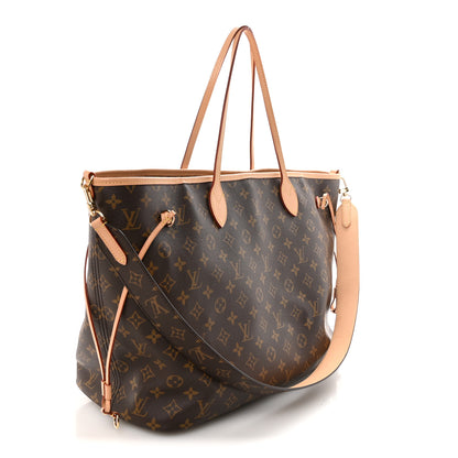 Louis Vuitton Monogram Stamped Inside Out Neverfull Bandouliere GM Beige 2 of 8