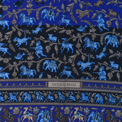 Hermes Cashmere Silk Chasse En Inde Shawl 140 2 of 3