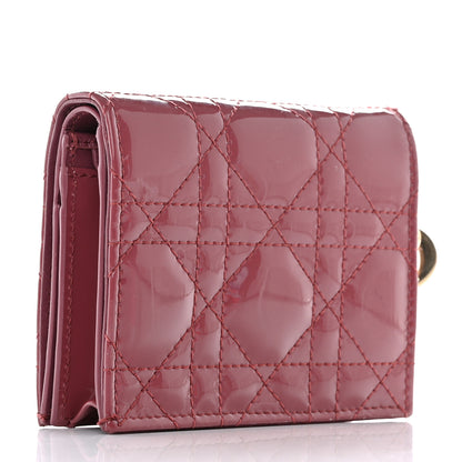 Christian Dior Patent Cannage Mini Lady Dior Wallet Mallow Rose 3 of 8