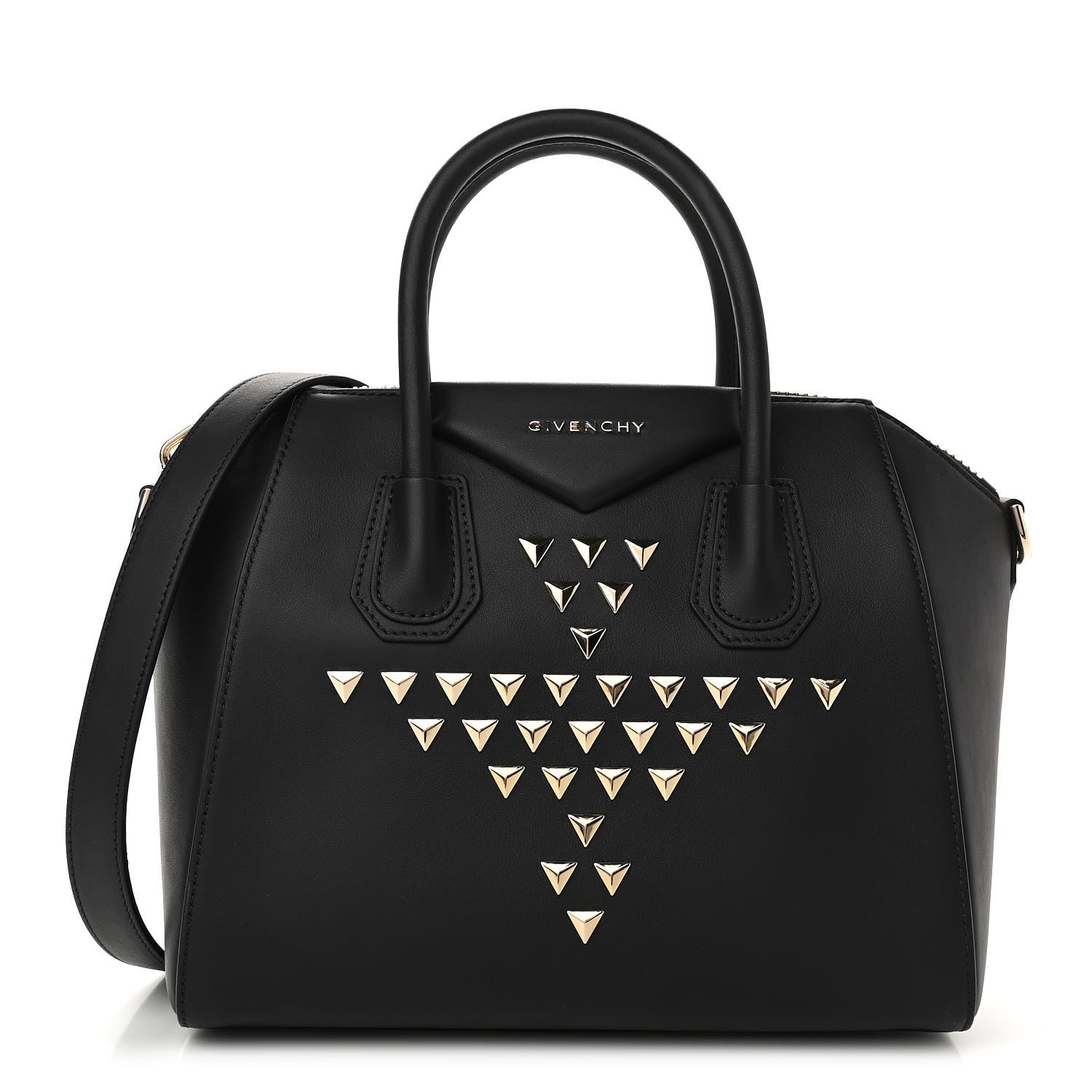 Givenchy Calfskin Triangle Studded Small Antigona Black 1 of 11