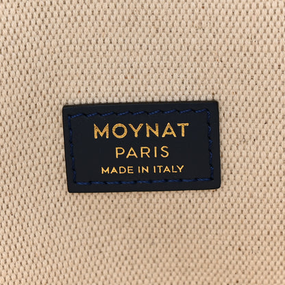 Moynat Grained Calfskin Canvas 1920 Oh! Tote Ruban MM  Indigo Bronze 6 of 10