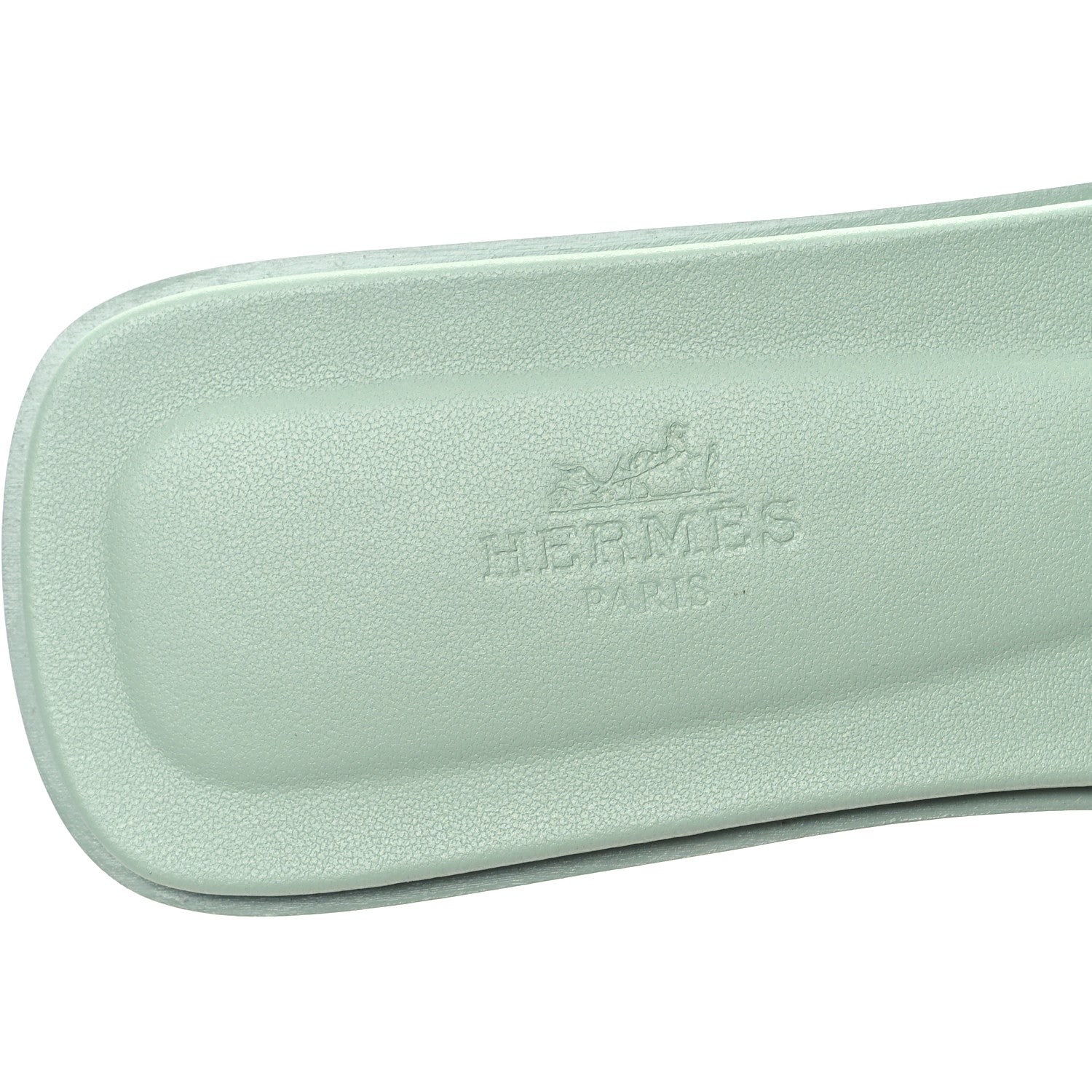 Hermes Calfskin Oran Sandals 38.5 Vert D'eau 7 of 9