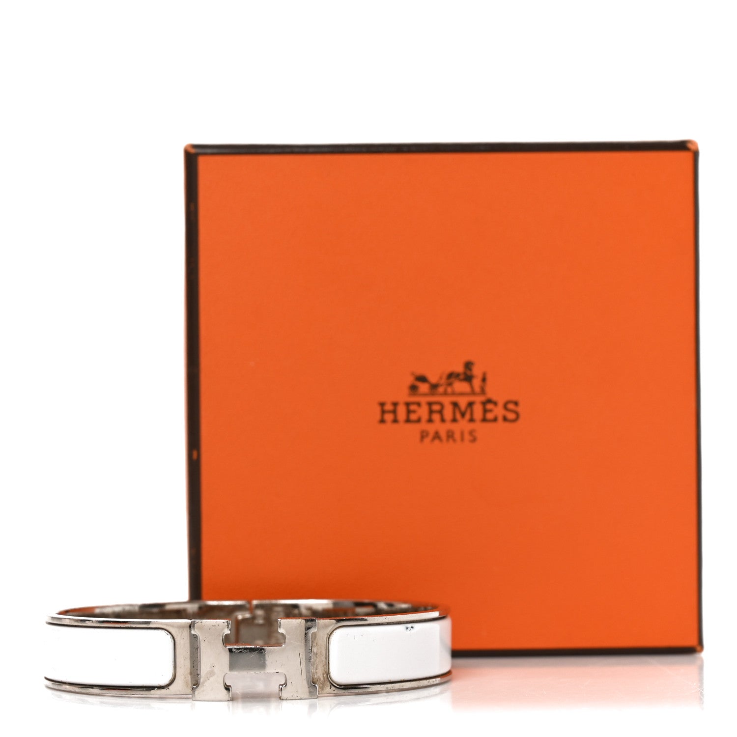 Hermes Enamel Narrow Clic Clac H Bracelet GM White 5 of 5