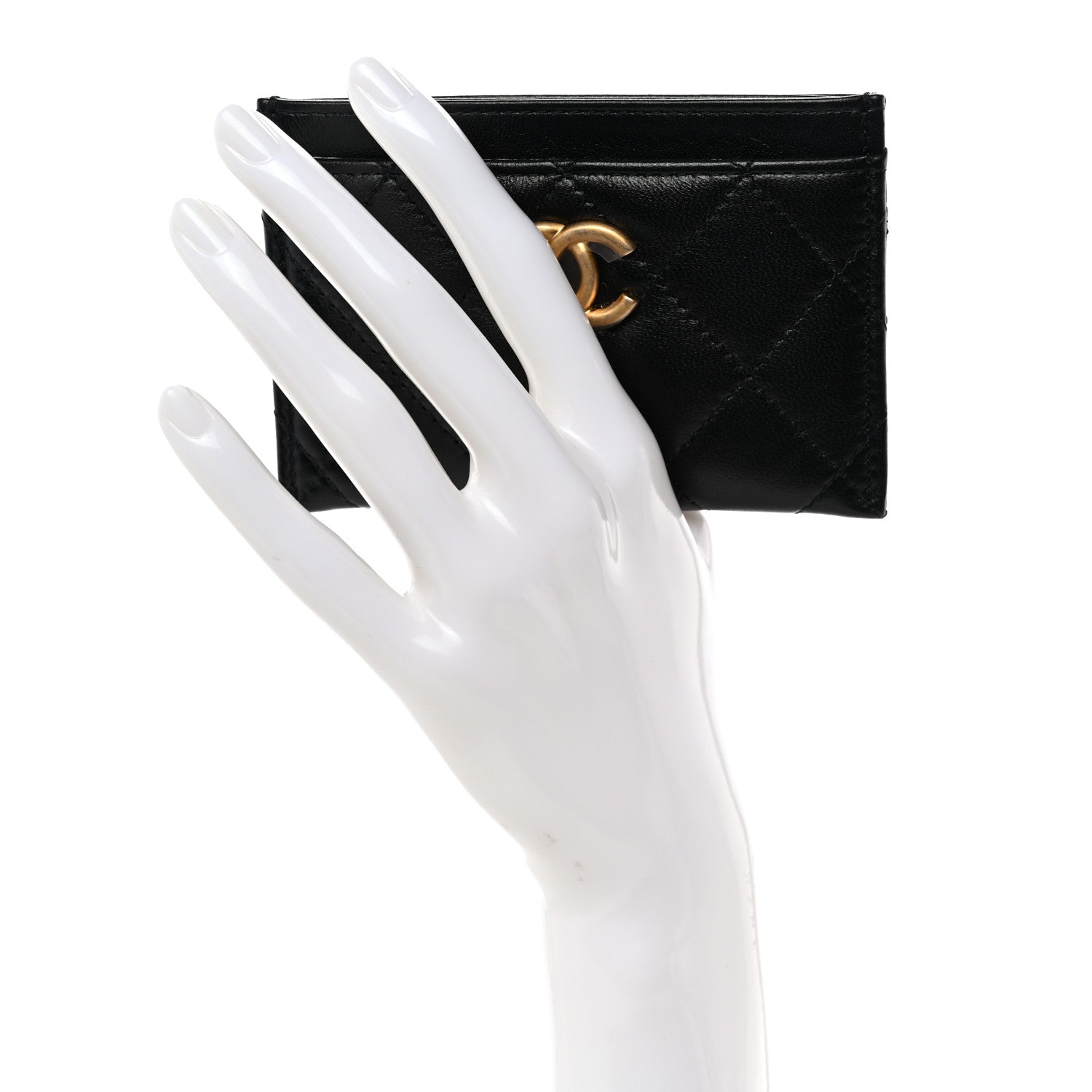 Chanel Caviar Quilted Textured CC Card Holder Black 2 of 9