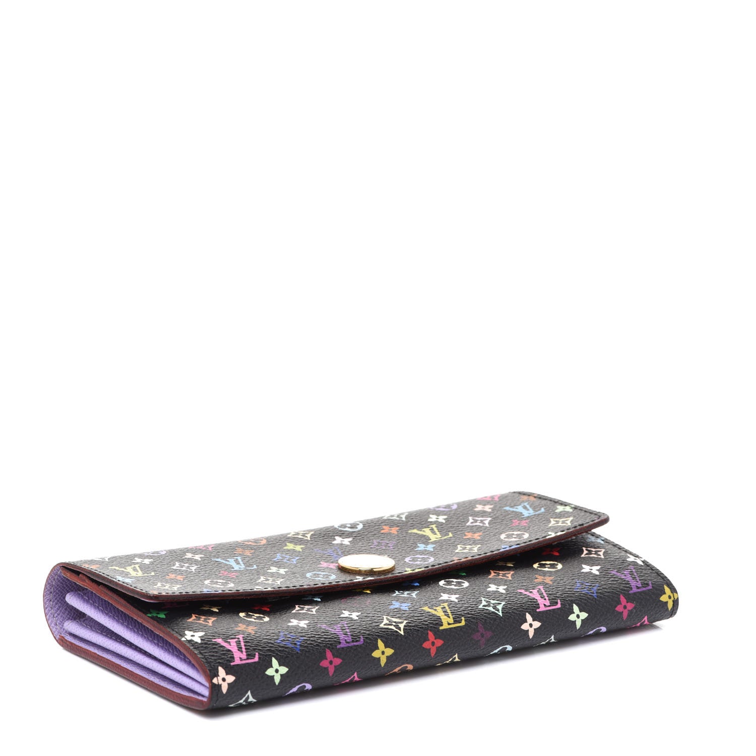 Louis Vuitton Monogram Multicolor Sarah Wallet Black Violet 4 of 6