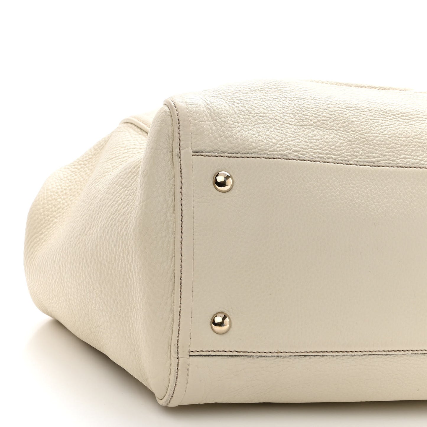Pebbled Calfskin Medium Soho Shoulder Bag Off White