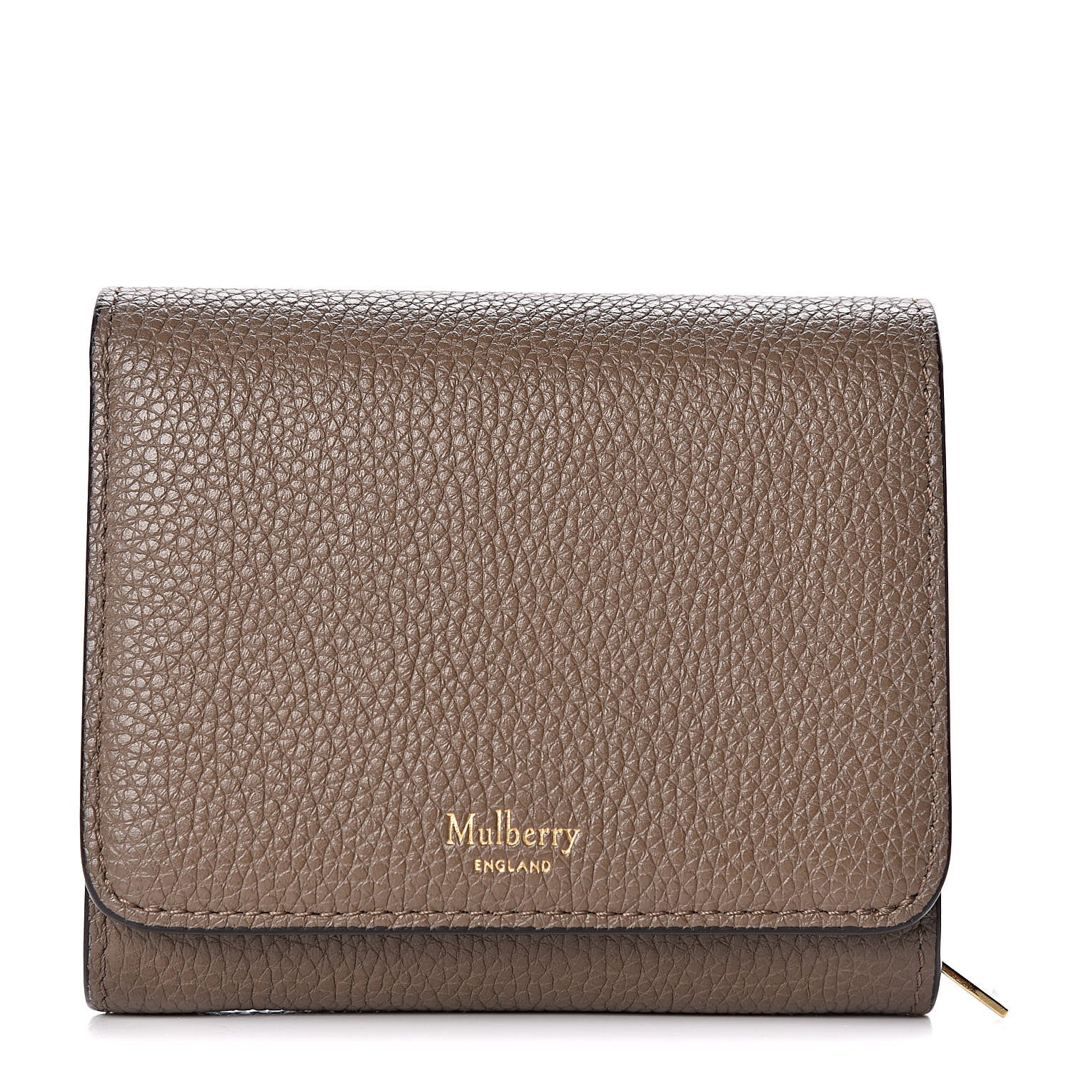 Mulberry Small Classic Grain Small Continental French Purse Wallet Solid Grey 1 of 9