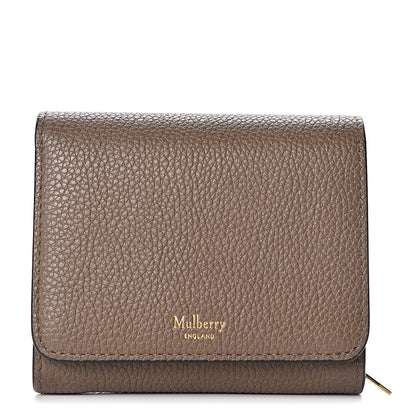 Mulberry Small Classic Grain Small Continental French Purse Wallet Solid Grey 1 of 9