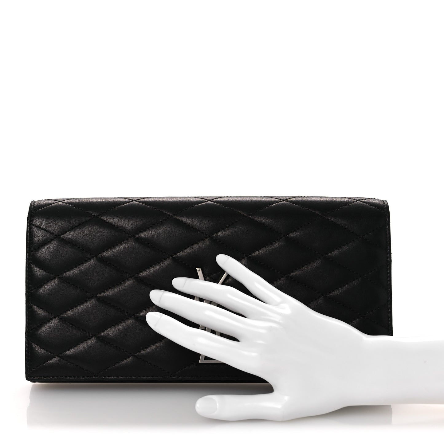 Lambskin Quilted Kate Clutch Black